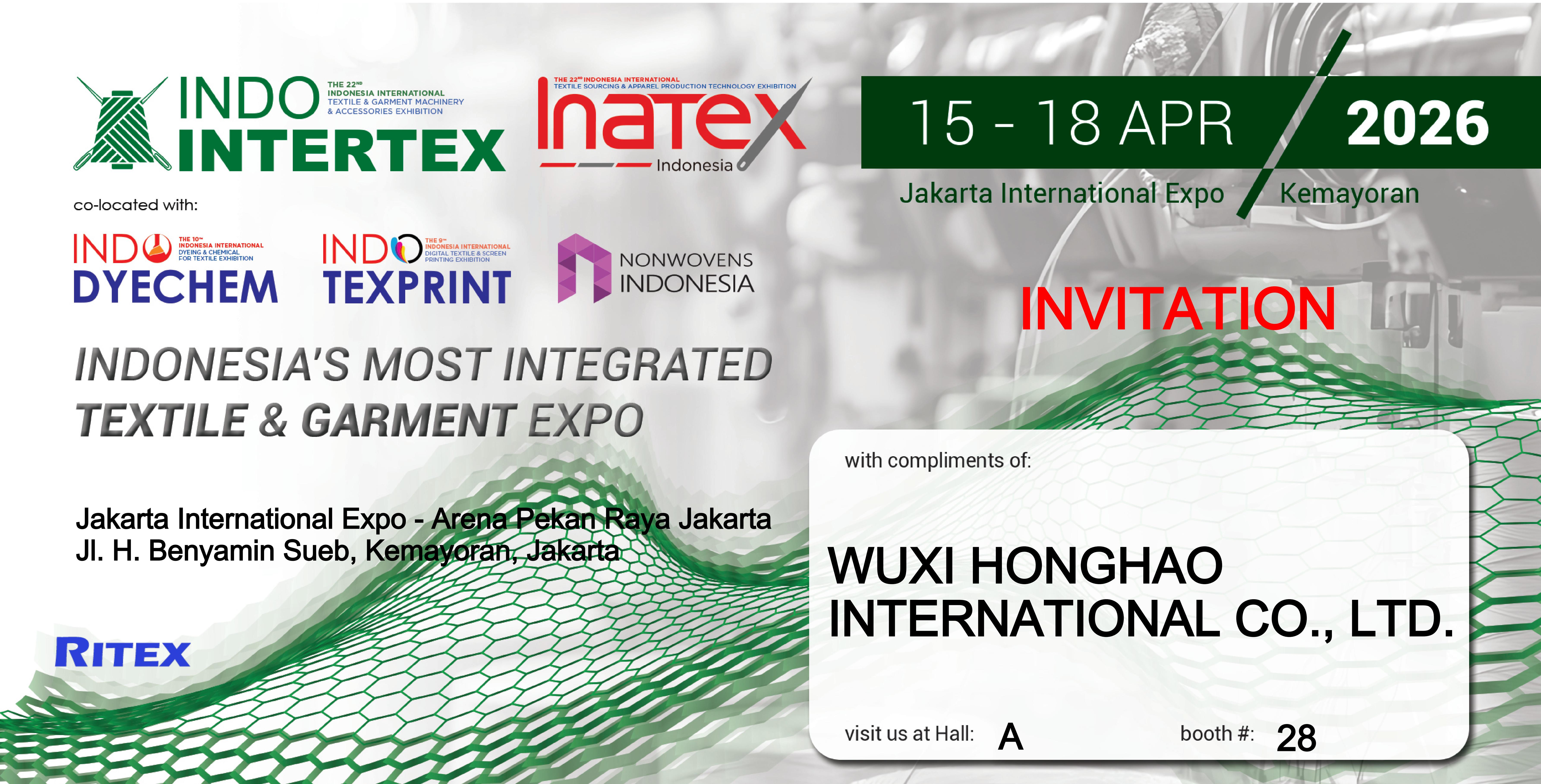 INDO INTERTEX 2026: Wuxi Honghao International Debuts at Indonesia’s Premier Textile Expo